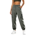 thumbnail image 2 of Mifsaly Waterproof Hiking Pants Women High Waisted Athletic Joggers Lightweight Relaxed Fit Outdoor Running Workout Sweatpants with Pockets Army Green,XXL, 2 of 8