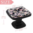 thumbnail image 4 of 4 Pcs Square Cabinet Handle Cupboard Knob Drawer Pulls Handle Pink Flower Drawer Knobs with Screws Furniture Decoration, 4 of 7