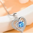 thumbnail image 4 of Women Jewelry Birthday Gift, Womens 925 Silver Heart Necklace Rhinestone Pendant Sparkly Jewerly Valentine Birthday, 4 of 7