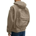thumbnail image 4 of Women's Backpack Hoodie 2025 Fall Winter Long Sleeve Casual Plain Zip Up Hooded Sweatshirt with Pockets Jacket Coat, 4 of 8