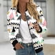 thumbnail image 1 of Chaqueta y abrigos casuales de manga larga sin capucha para mujer, nueva moda informal, chaqueta de manga larga con cremallera y bolsillo, estilo estampado, parte superior de poliéster para mujer, 1 of 5