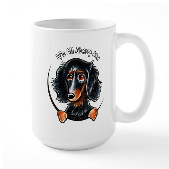 CafePress - Dachshund Longhair B/T IAAM Large Mug - 15 oz Ceramic Large White Novelty Mug