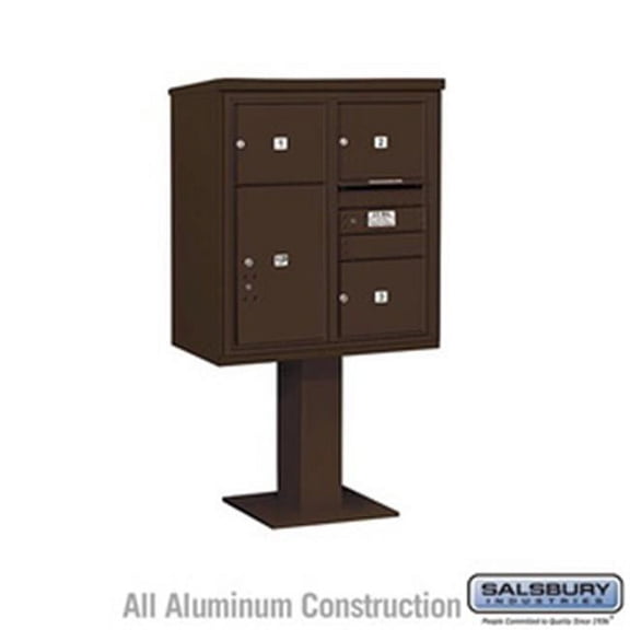 Salsbury Industries  1 Wide Unassembled Standard Metal Locker with Four Tier - Blue - 5 ft. x 18 in.