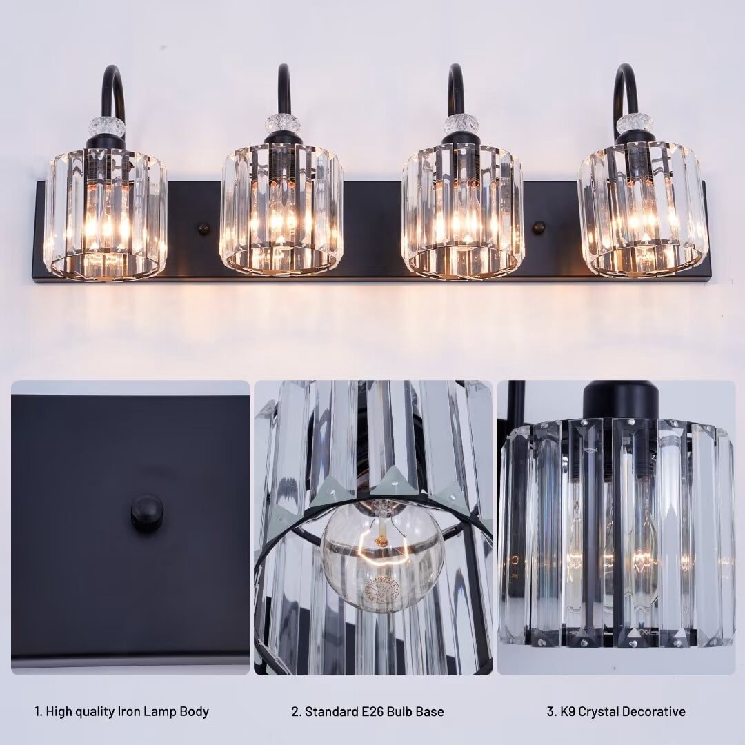 FINE MAKER 4 light modern bathroom vanity fixture, above mirror LED lighting fixture