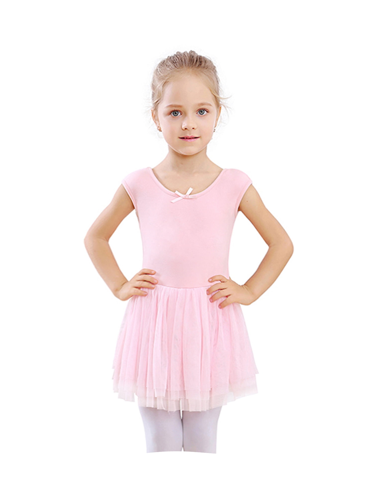 NWT Ballet Dance Leotard w/ Attached Three Tier Tulle Tutu Light Pink Girls Size NWT Ballet Dance Leotard w/ Attached Three Tier Tulle Tutu Light Pink Girls Size