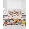 thumbnail image 2 of Quilts Queen Size Bedding Set, Thanksgiving Reversible Summer Quilt 3 Pieces, Vintage Fall Squirrel Pumpkin Maple Branches Lightweight Bedspreads Coverlets with 2 Pillow Shams for All Seasons, 2 of 5