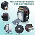 thumbnail image 5 of Cooler Backpack, 40 Cans Leakproof Insulated Travel Cooler with Padded Top Handle & Mesh Pocket for Camping Travel Beach Picnics (Gray), 5 of 8