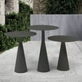 thumbnail image 2 of Medieval Style Side Table - Grey Aluminum Outdoor Patio Table - Indoor Accent Table - Medium Size, 2 of 6