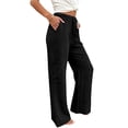 thumbnail image 6 of Hurxie Womens Spring Wide Leg Dress Pants Business Casual Work High Waist Baggy Tie Trousers Pleated Palazzo Slacks Black,L, 6 of 6