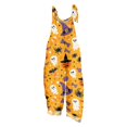thumbnail image 2 of Womens Halloween Linen Overalls Casual Wide Leg Floral Print Loose Fit Jumpsuits Boho Bib Pants, 2 of 6