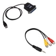 thumbnail image 2 of 2PC USB to Parallel 36 Pin Centronics Printer Adapter Cable with 3.5mm Male Plug to 3 RCA Female Audio Video AV Cable, 2 of 8