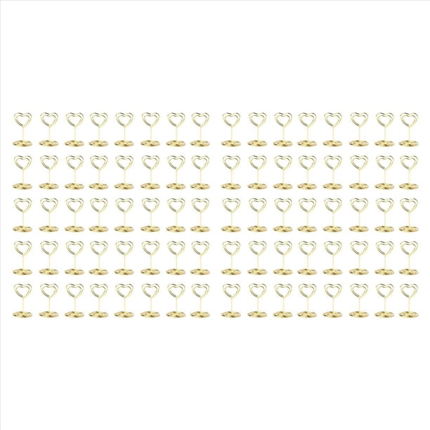 80 Soportes para Números de Mesa, Soporte para Tarjetas, Soporte para Tarjetas, Clips para Menú, Soportes para Carteles de Mesa para Fiesta Dorados