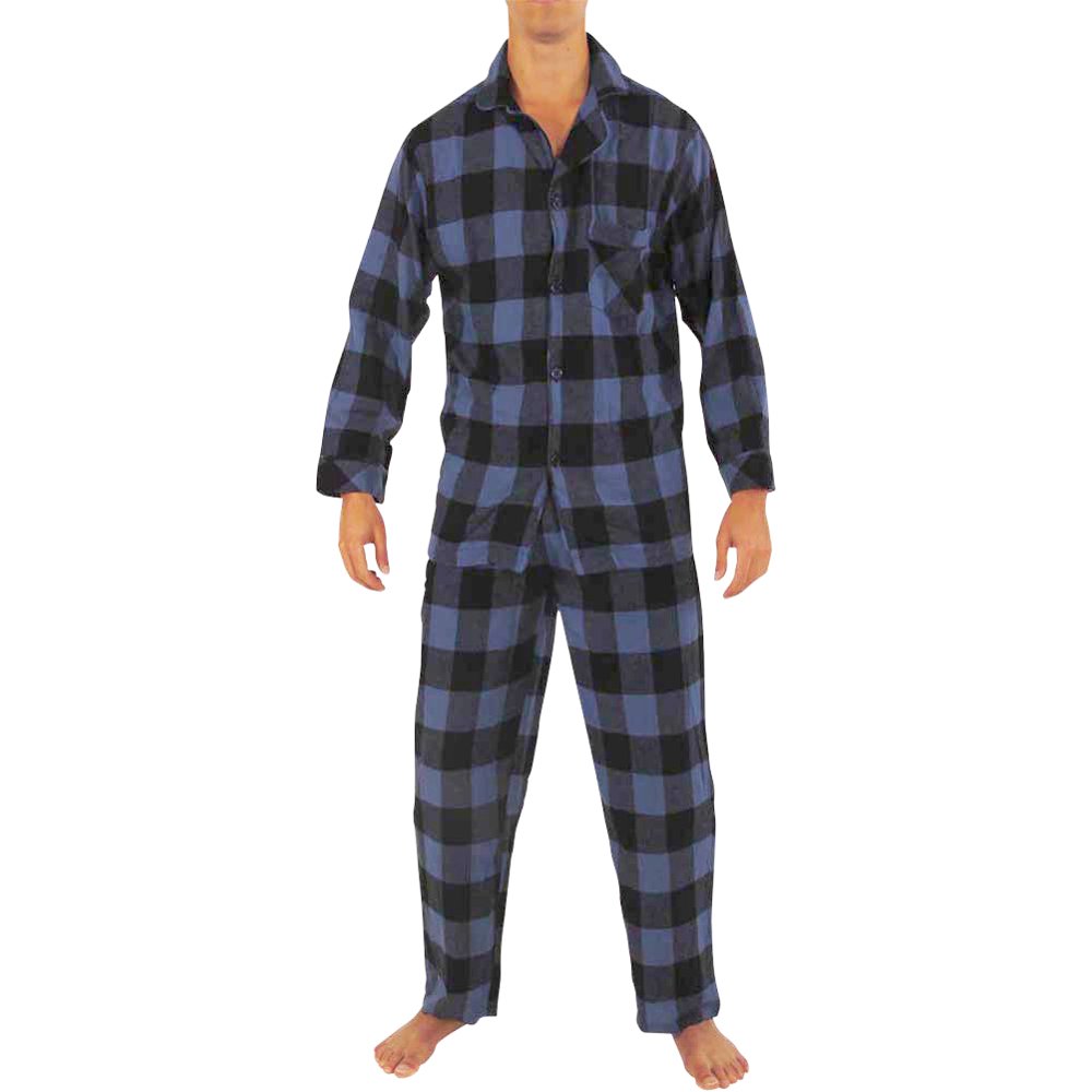 NORTY Norty Mens Cotton Blend Yarn Flannel Pajama Lounge Sleep Sets