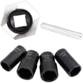 thumbnail image 3 of Juego de 5 llaves de vaso giratorias, extractor de pernos dañados de 1/2" para quitar tuercas de seguridad de ruedas de 17 mm, 19 mm, 21 mm y 22 mm, 3 of 5