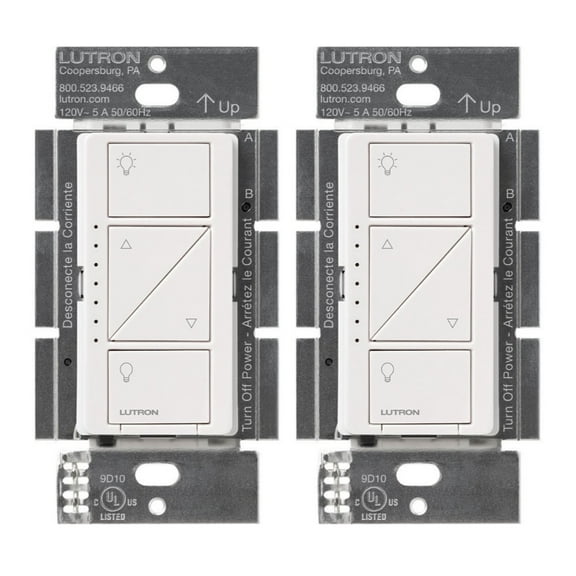 Lutron Caseta Wireless Smart Lighting Dimmer Switch (White, 2-Pack)