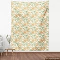 thumbnail image 3 of Orange Fabric by the Yard, Fruits of the Winter Season with Hand Drawn Leaves and Blooms Pattern, Decorative Upholstery Fabric for Chairs & Home Accents, 1 Yard, Eggshell Orange by Ambesonne, 3 of 4