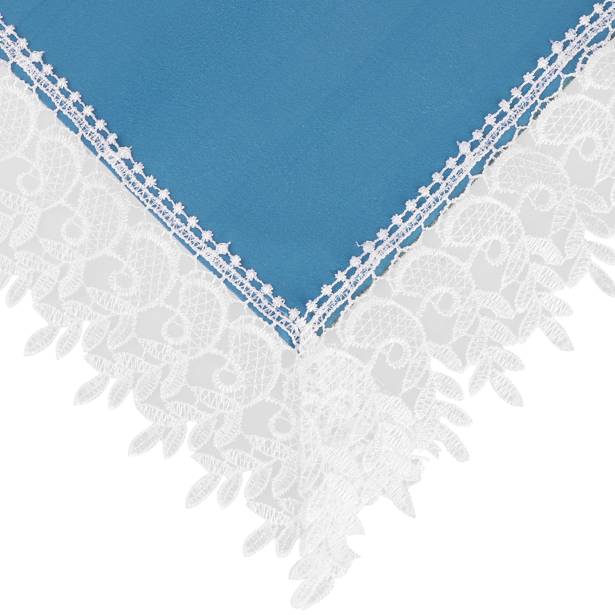 Unique Bargains Lace Rectangle Decor Macrame Polyester Kitchen Party Tablecloth Yellow Blue 59x79 Inch