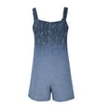 thumbnail image 4 of Drses Women's Summer Casual Sleeveless Rompers Loose Spaghetti Strap Denim Shorts Overalls Jumpsuit with Pockets, 4 of 5