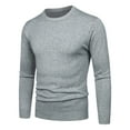 thumbnail image 3 of Vedolay Men's Fall Sweater 2023 Puff Sleeve Knit Sweater Long Sleeve Pullover Tops Grey,One Size, 3 of 4