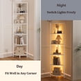 thumbnail image 5 of 6 Tier Corner Shelf with LED Light, 67.5 Tall Standing Organizer for Living Room Bedroom, 5 of 8