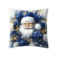 thumbnail image 2 of Kumdkd Christmas Pillow Cover Linen Blue and Gold Print 18x18 Inch, Festive Holiday Decor for Living Room Sofa Couch Decorative Pillowcase, 2 of 6