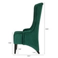 thumbnail image 3 of Retro Wing Back King Throne Chair, High Back Armless Dining Chair with Curved Backrest and Birch Legs, Fabric Upholstered Accent Chair Side Chair for Living Room Dining Room Bedroom, Retro Green, 3 of 7