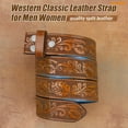 thumbnail image 5 of WHIPPY Men Western Cowboy Leather Belt Women Cowgirl Embossed Leather Belt for Jeans, 5 of 6