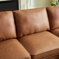 thumbnail image 5 of Dinosisco 82" L-Shape Sofa with Right Chaise, Suede Upholstered 3-Seater Couch for Living Room, Brown, 5 of 8