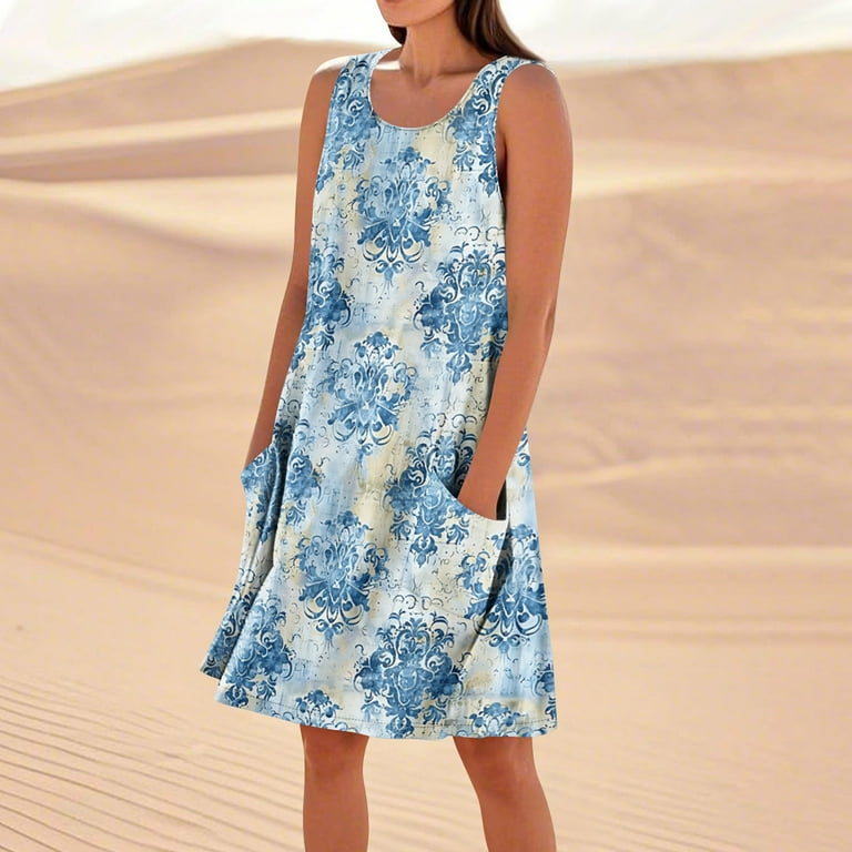 blue jumper dress womens Womens Pieced Denim Jumper Dress  Wash Lab Marina Blue / S