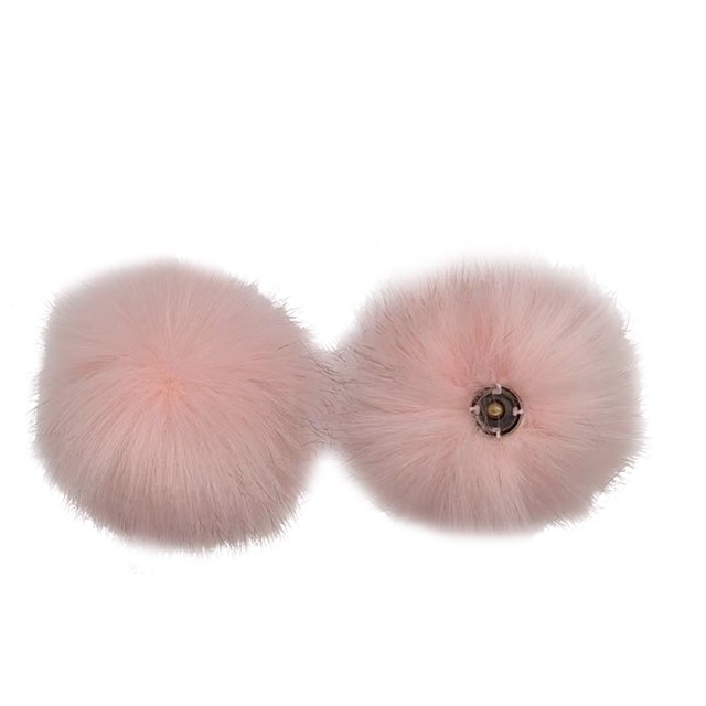 Monstrate Bolas de piel de zorro de imitación pompones sombreros esponjosos bufanda de punto accesorios para bolas de pelo llavero manualidades Artesanía rosa