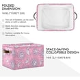 thumbnail image 3 of Coolnut Sun Moon Pink Storage Basket Foldable Storage Bin, Canvas Rectangular Storage Basket with Leather Handles for Home Closet & Office Decor Gifts, 3 of 7