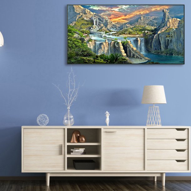 Cuadros Decorativos Hilltop Palace pintura al óleo por números DIY lienzo pared arte imagen artesanía decoración del hogar Ndcxsfigh Nuevos Originales