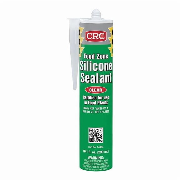 Silicone Sealant, 10 oz, Cartridge, Clear, Silicone Base, Food Zone 14083