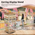 thumbnail image 2 of Sfugno 360 Rotating Earring Display Stands for Selling, Earring Rack Display Holder Stand,Jewelry Display for Vendors Selling Earring Cards,White+Brown, 2 of 8