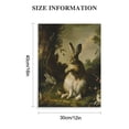 thumbnail image 2 of JEUXUS Vintage Bunnies bird Wall decor Framed Oil Poster Grass canvas Wall Art Rabbits landscape Canvas Wall painting Nature Framed Decor for Bedroom living room bathroom 12x16 in, 2 of 5