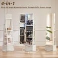 thumbnail image 4 of Joaxswe 360° Swivel Jewelry Cabinet with Full Length Mirror Modern Adult Accessory Armoire, Rustic White, 4 of 9