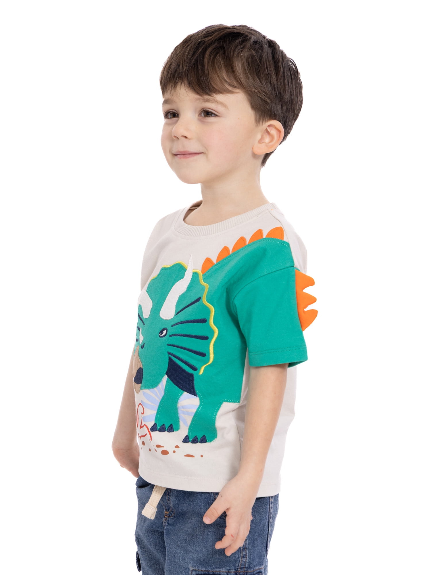 Wonder Nation Toddler Boys Short Sleeve Graphic Tee with 3D Spikes, Sizes 12M-5T