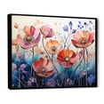 thumbnail image 2 of Designart "Red Blue Botanical Charm" Abstract Botanicals Floater Framed Canvas Art Print, 2 of 7