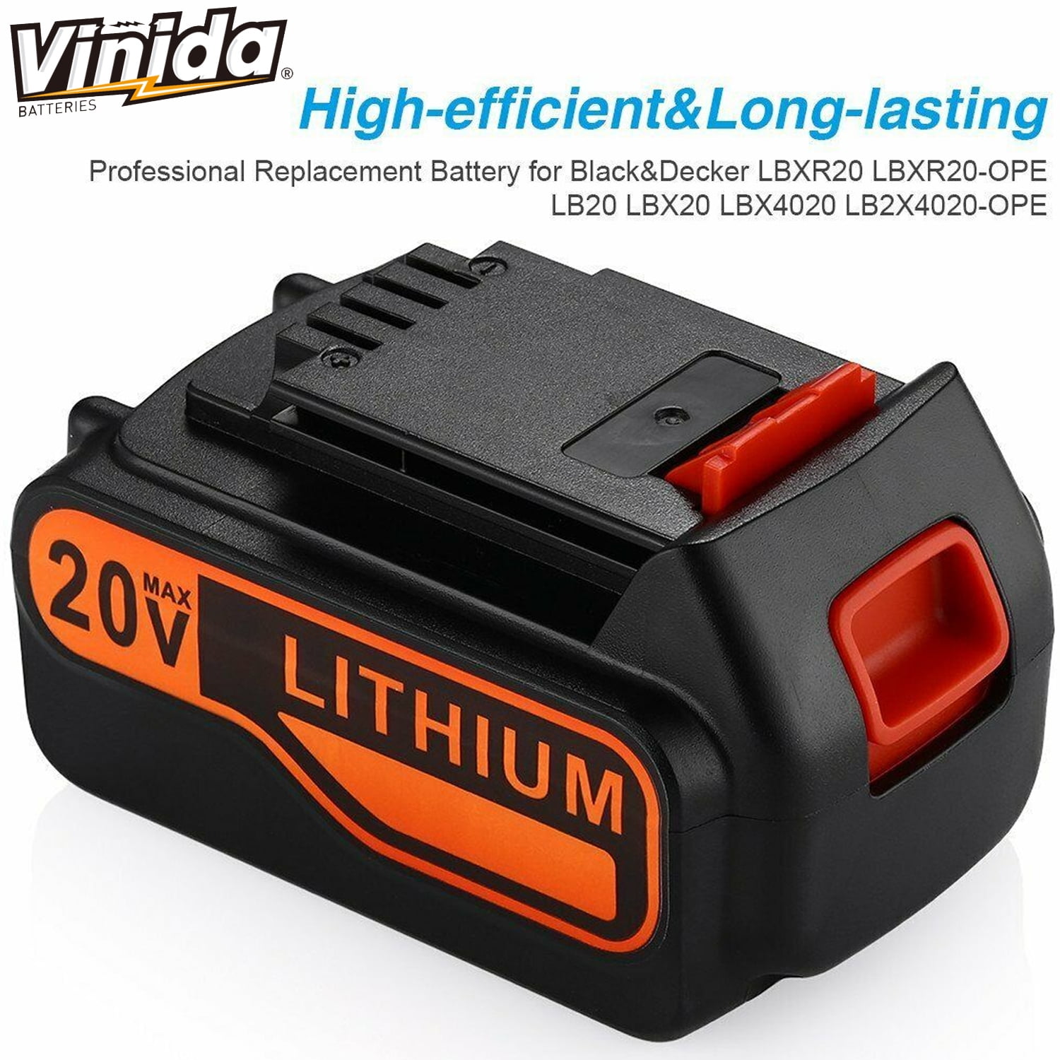20V Lithium LBXR20 6.0Ah For Black and Decker 20V Max Lithium Battery