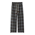 thumbnail image 5 of Rhuody Pants For Mens Plaid Print Workout Joggers Active Slacks Wide Leg Loose Fitting Everyday Straight Leg Trousers Retro Outfits Coffee 5Xl, 5 of 5