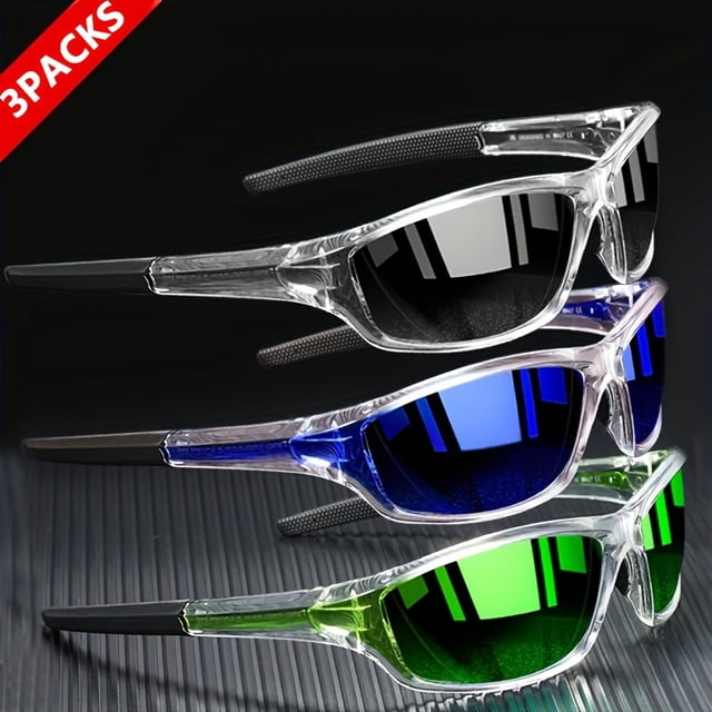 3 Pcs Lunettes Polarisées, Parfaites pour les Sports de Plein Air, le Vélo, le Cyclisme, la Course, la Pêche