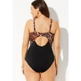thumbnail image 3 of Swimsuits for All Women's Plus Size Center Ring Plunge One Piece Swimsuit, 3 of 4