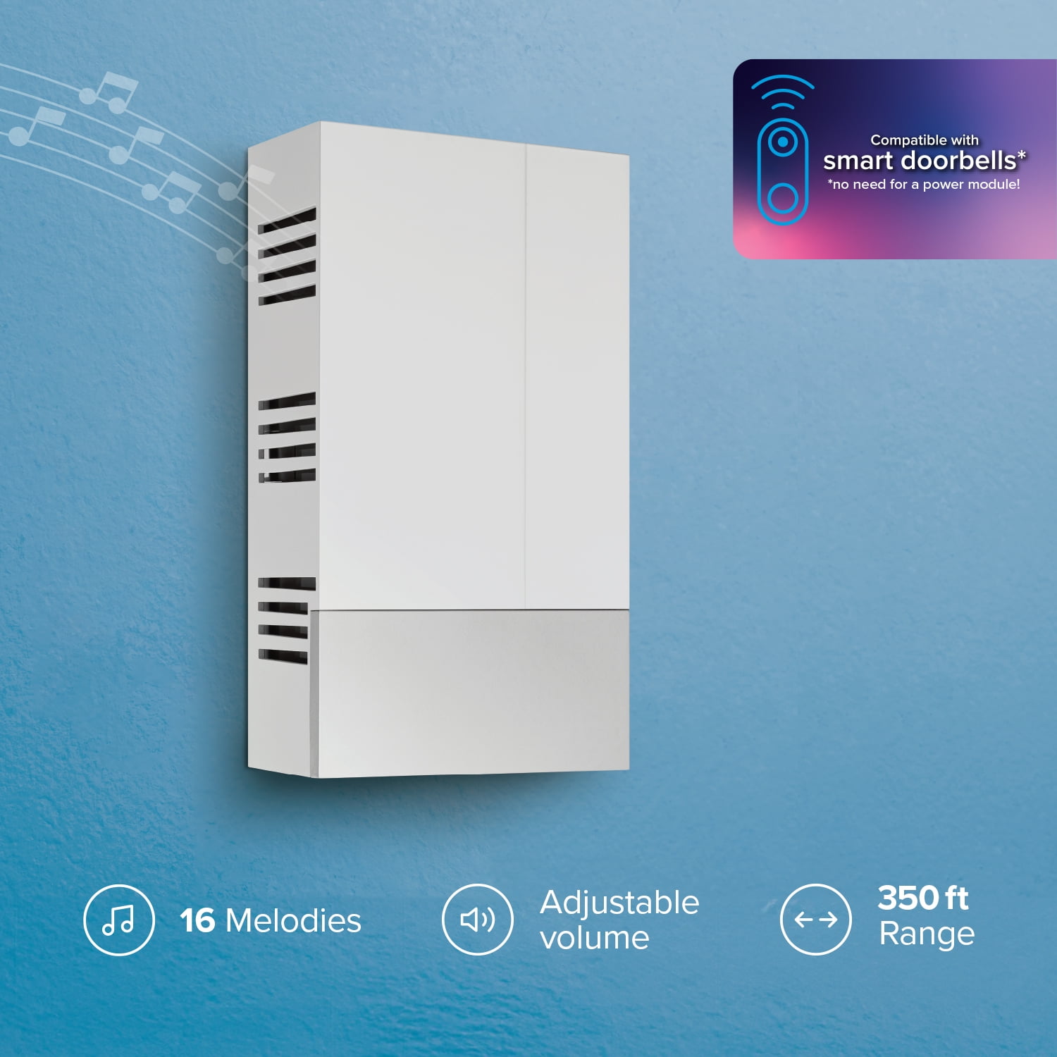 Heath Zenith Heath Zenith White Plastic Wired or Wireless Digital Doorbell Chime