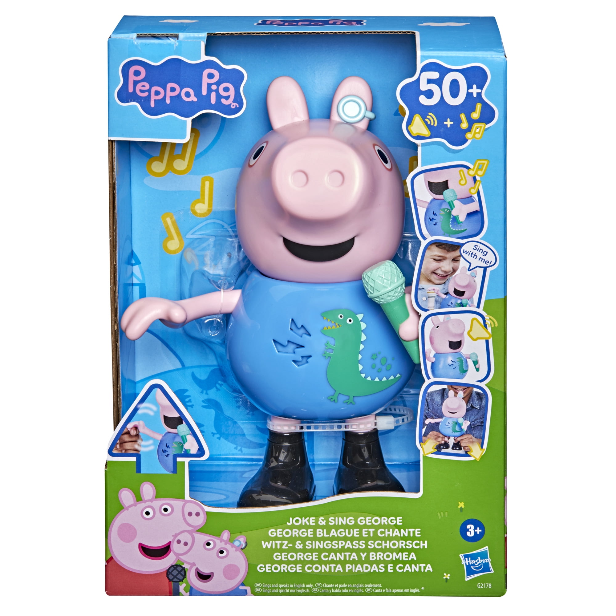 Jouets Peppa Pig Figurine George qui chante et fait des blagues, jouets musicaux préscolaires pour garçons et filles, 3 ans et plus - Version anglaise