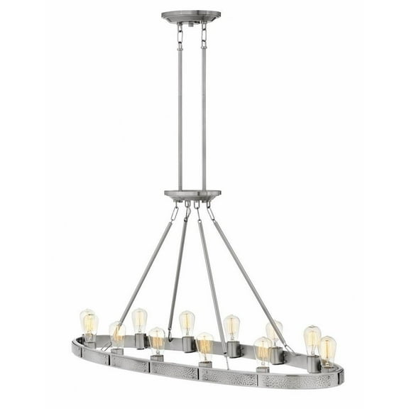 Coastal Modern Farmhouse Twelve Light Chandelier-Brushed Nickel Finish Bailey Street Home 81-Bel-3003115
