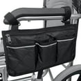 thumbnail image 4 of Paquete de 2 organizadores grandes pa bolsas laterales s de ruedas, soporte pa teléfono pa personas mayores discapacitadas, Negro + azul shamjiam Organizador de bolsa Walker, 4 of 9