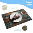 thumbnail image 3 of BaHomeck placemats Set of 4 Wooden Wall Texture With Blue And Brown Color Palette Cotton Linen rectangle Placemats for Kitchen Dining Table Indoor,Outdoor,18*12inch, 3 of 4