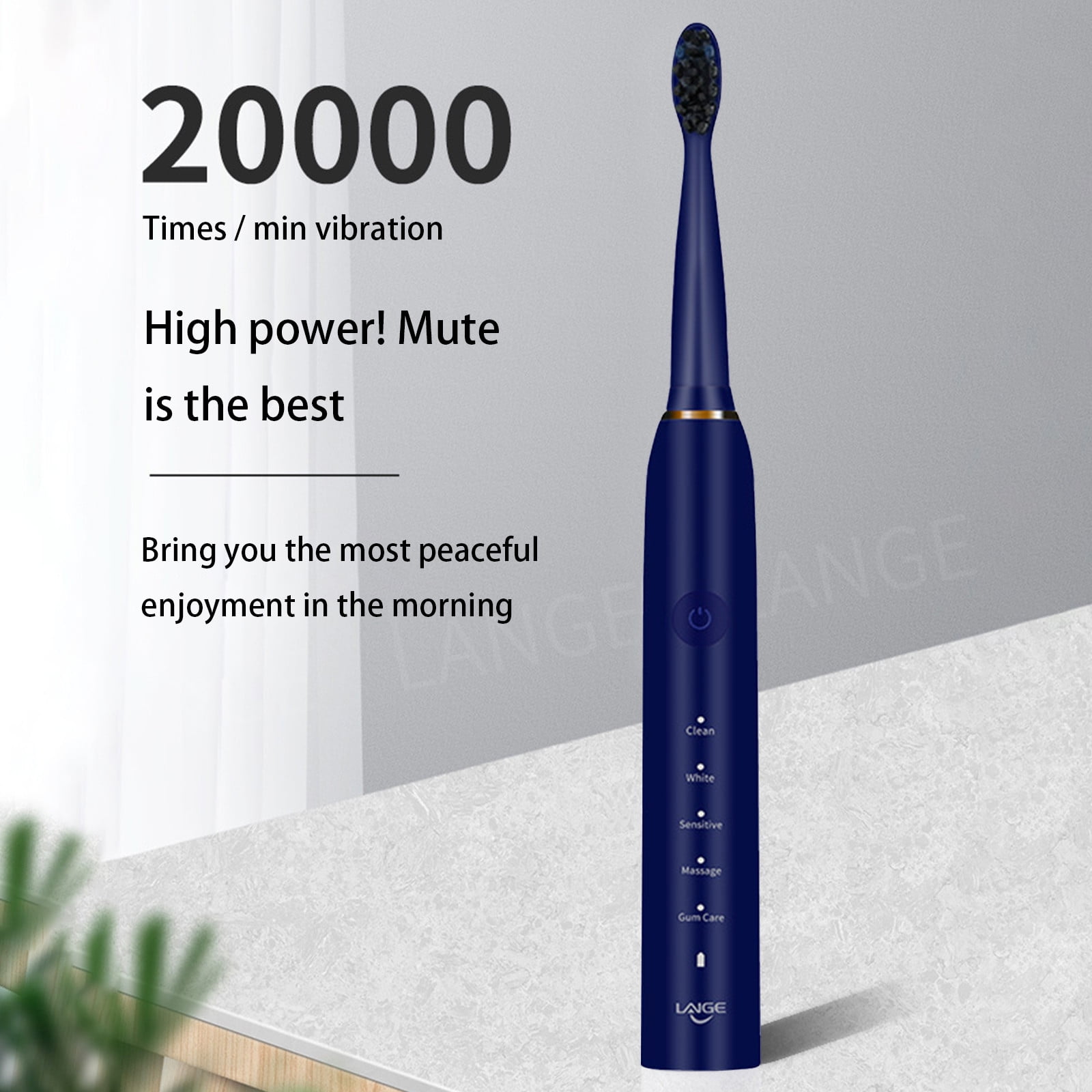 FFENYAN Electric Toothbrush With 2 Brush Heads 5 Modes Electric Toothbrush For Adults Travel Rechargeable Power Toothbrush With Timer