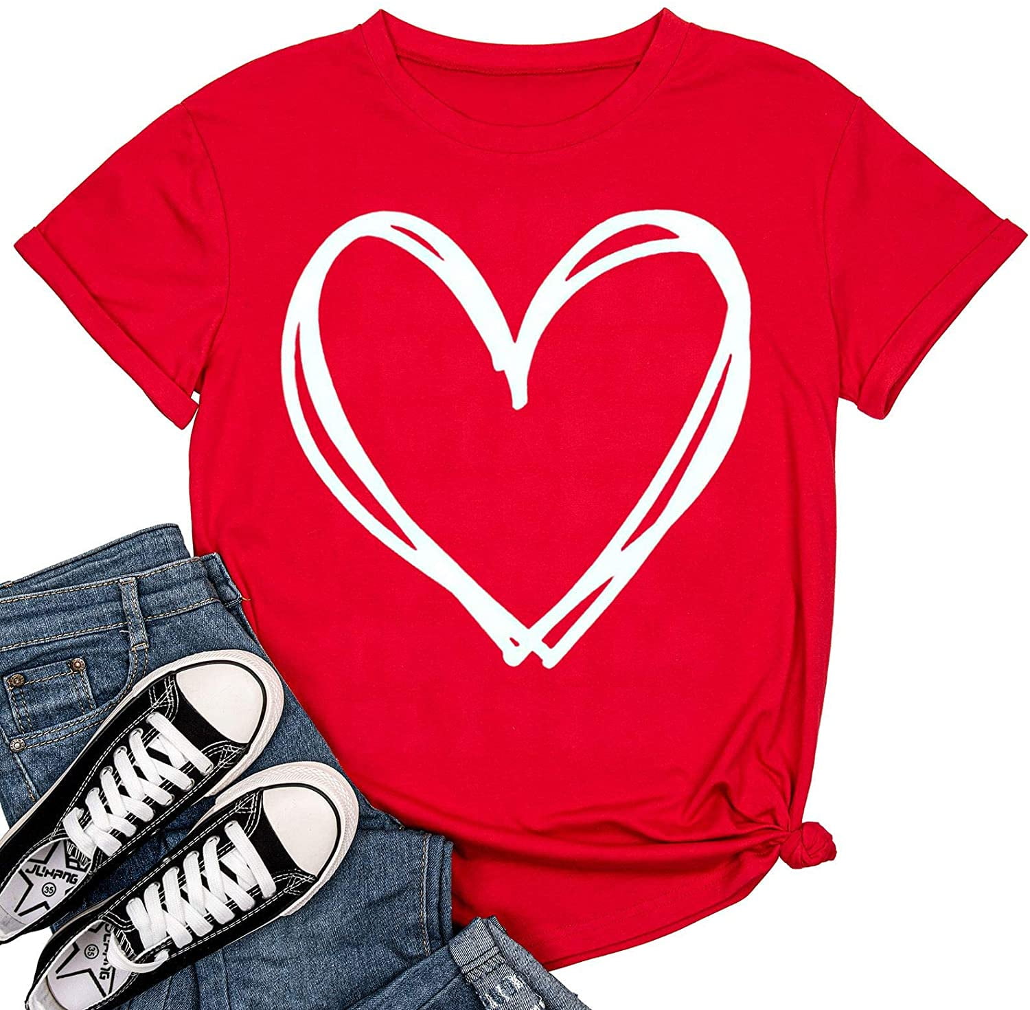 Beopjesk Women's 'Be Happy' Graphic Tee - Casual Short Sleeve Round Neck T-Shirt