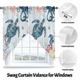 thumbnail image 3 of Swag Curtain Valances Sea Turtle Octopus Swag Valances for Kitchen Windows Ocean Starfish Coral Seaweed Short Topper Curtains Valance Tier Pair for Kitchen Bedroom Living Room Bathroom 28"x36", 3 of 8